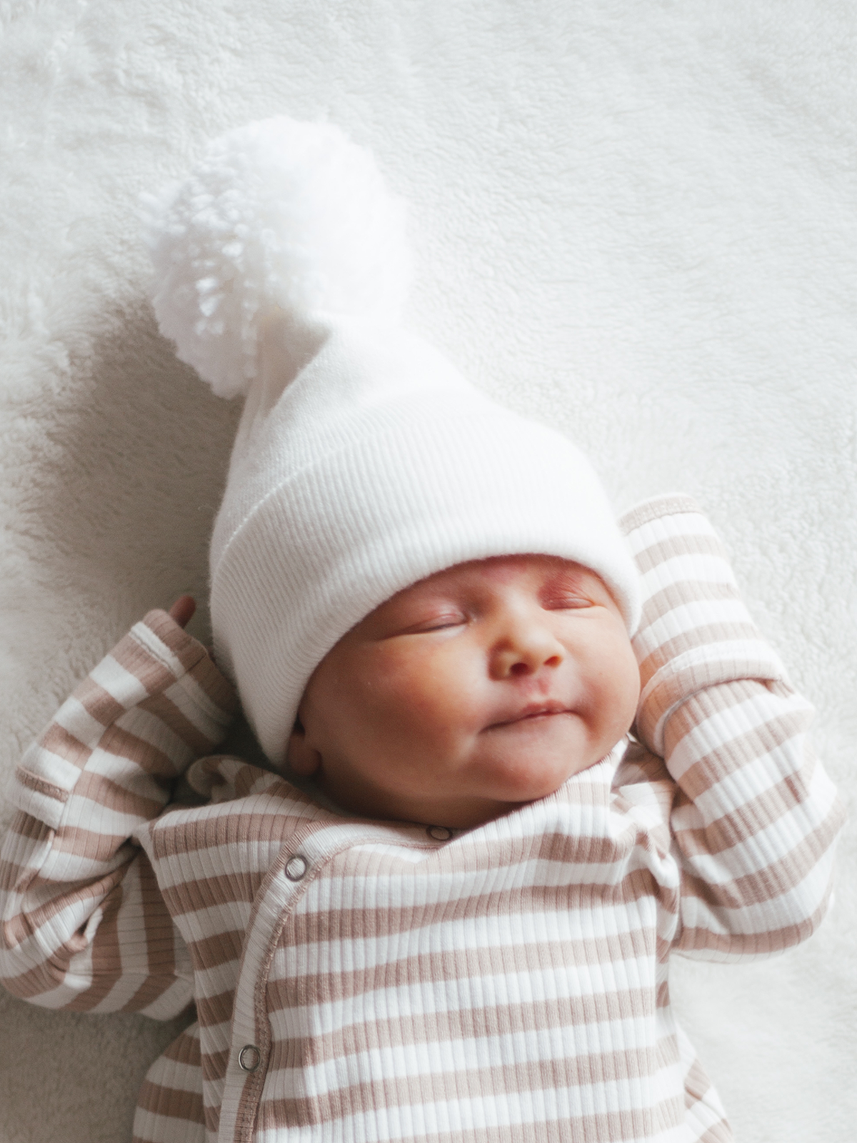 Baby's First Hat®, Warm White Pom