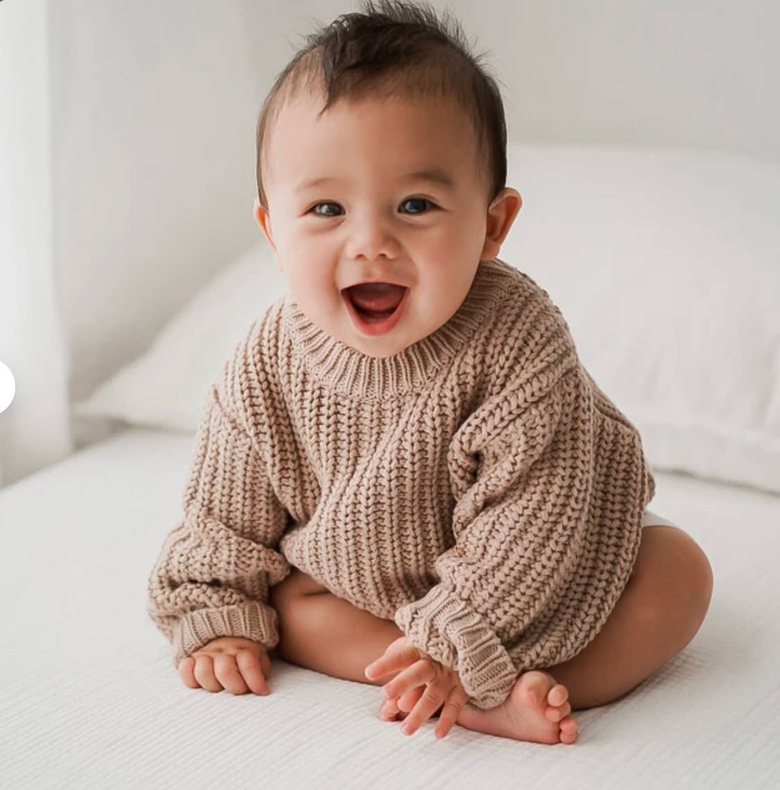 Oversized Baby Sweater Chunky Braided