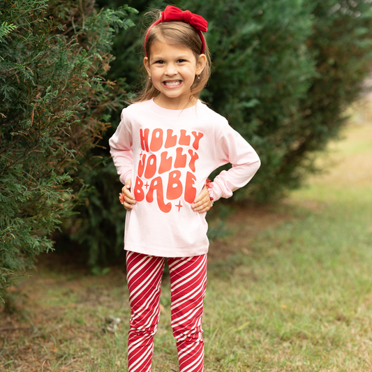 Holly Jolly Babe Long Sleeve Toddler Christmas Shirt