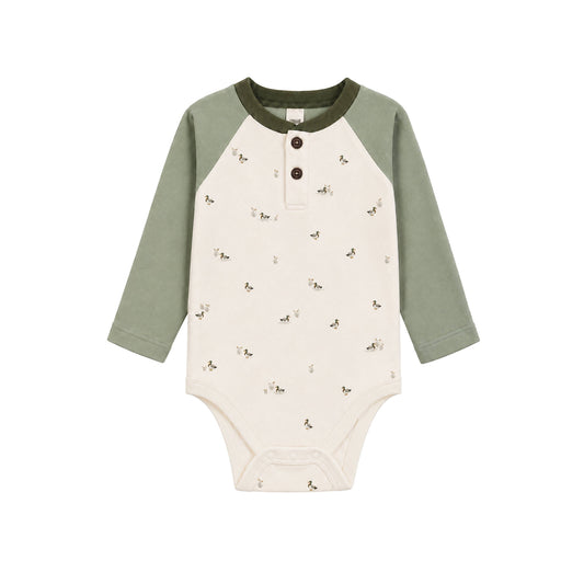Lucas Raglan Henley Bodysuit - Mallard