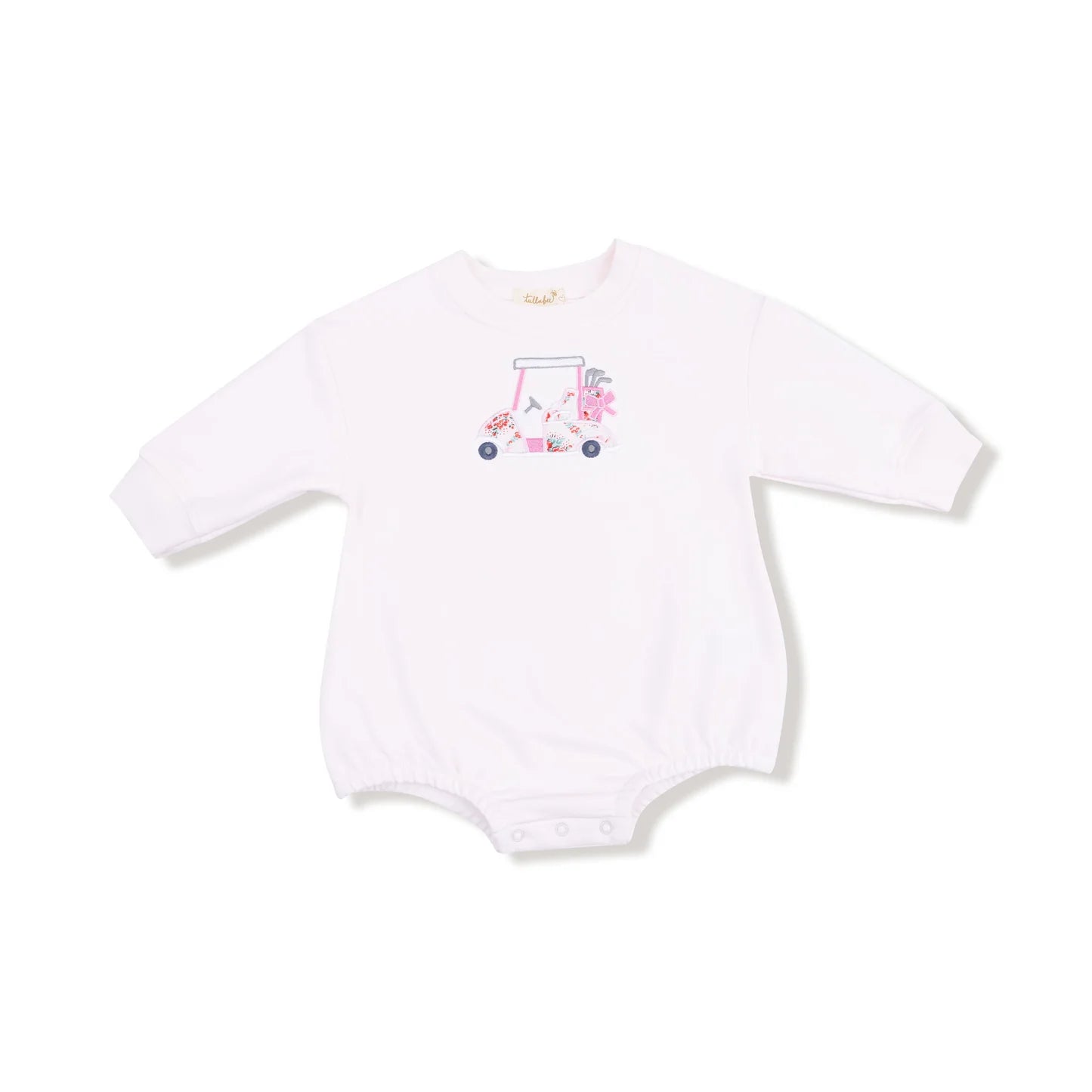Golf Sweatshirt Bubble Romper - Pink