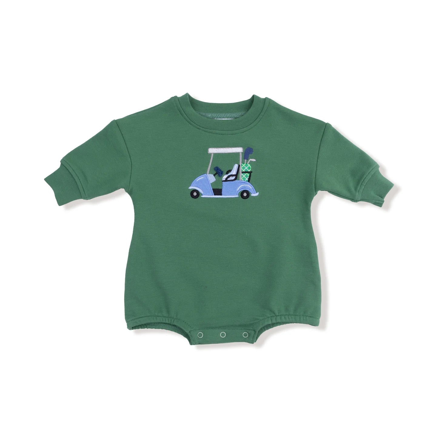 Golf Sweatshirt Bubble Romper - Green