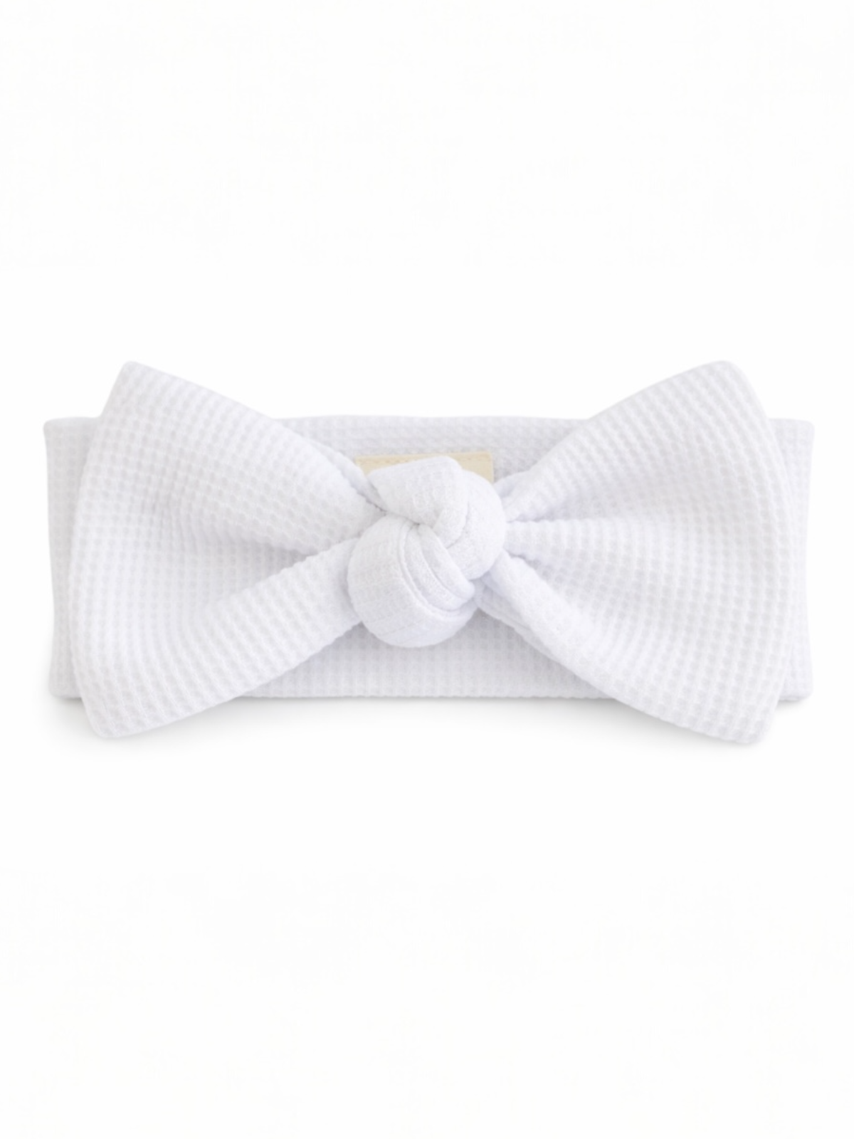 Organic Waffle Knot Bow, Lucent White