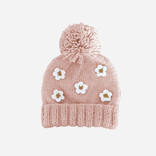 Embroidered Flower Beanie