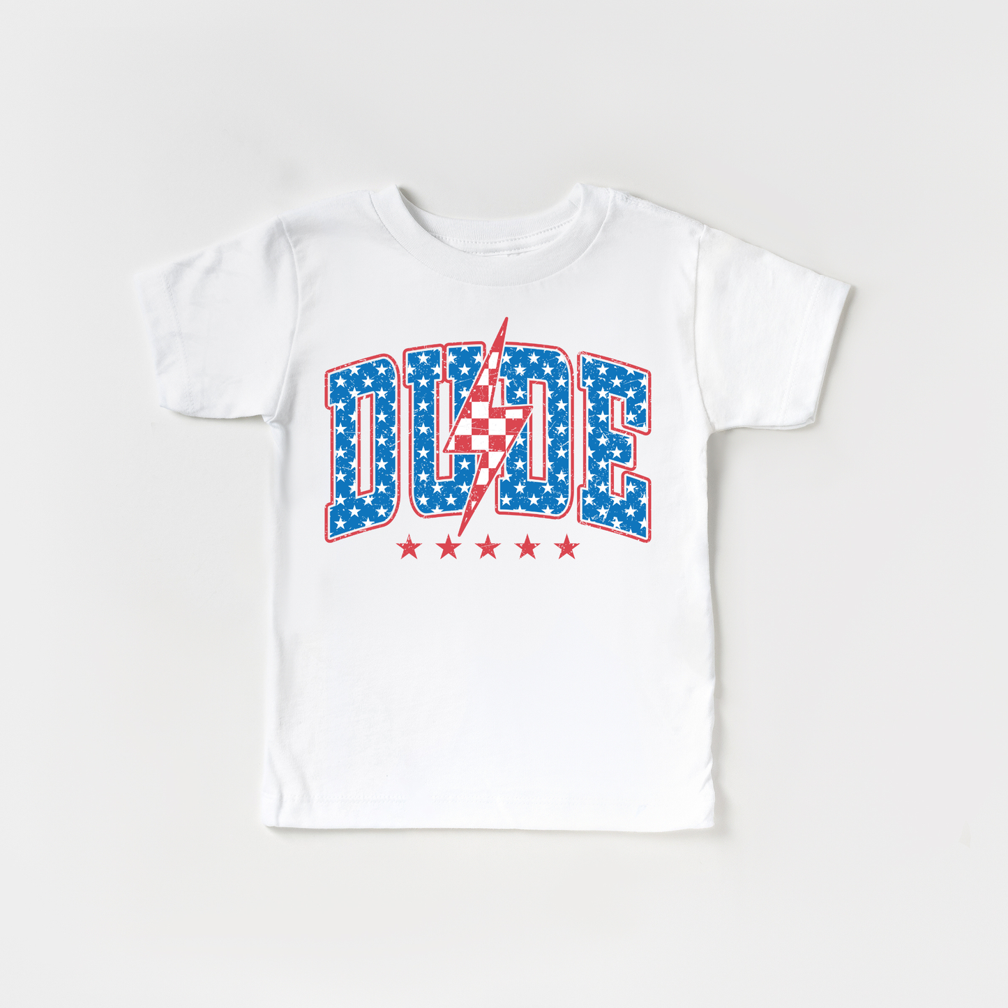 American Dude Boy 4th of July Kids Shirt Red White and Blue
