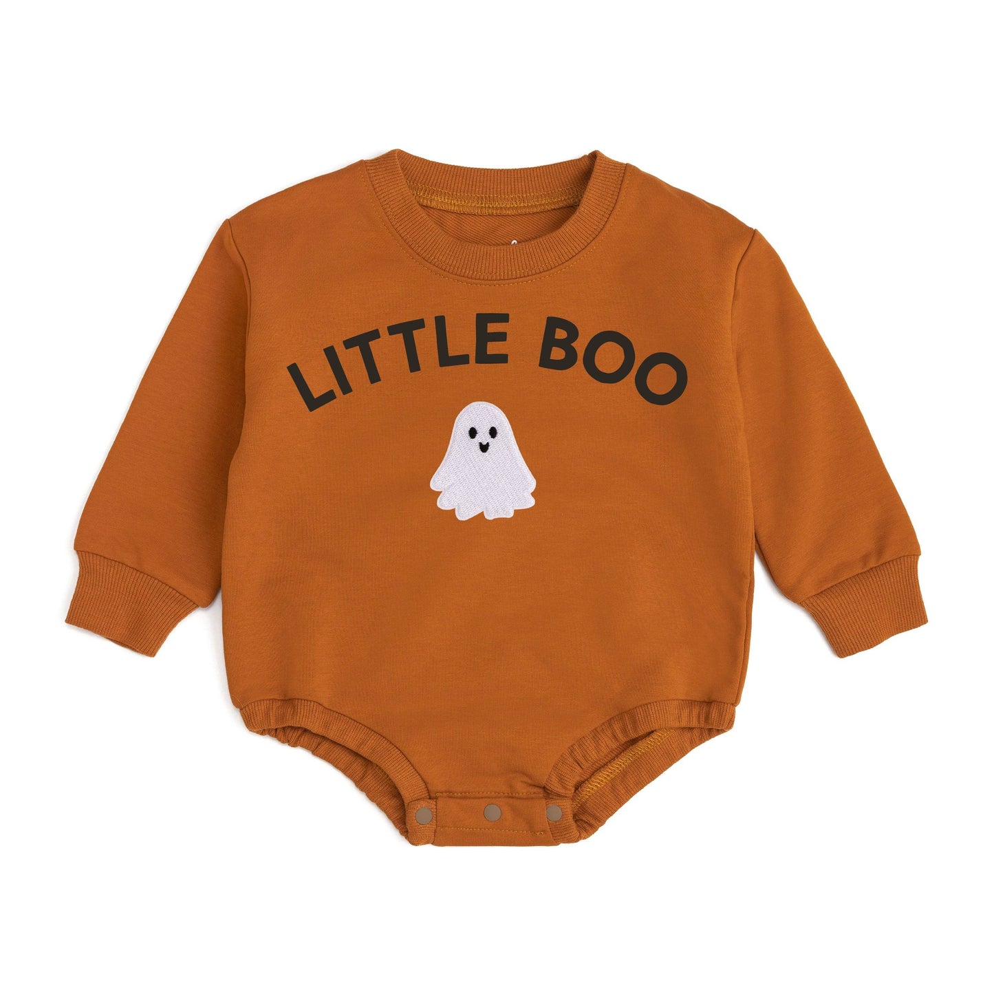 Little Boo Patch Halloween Long Sleeve Romper - Baby Clothes