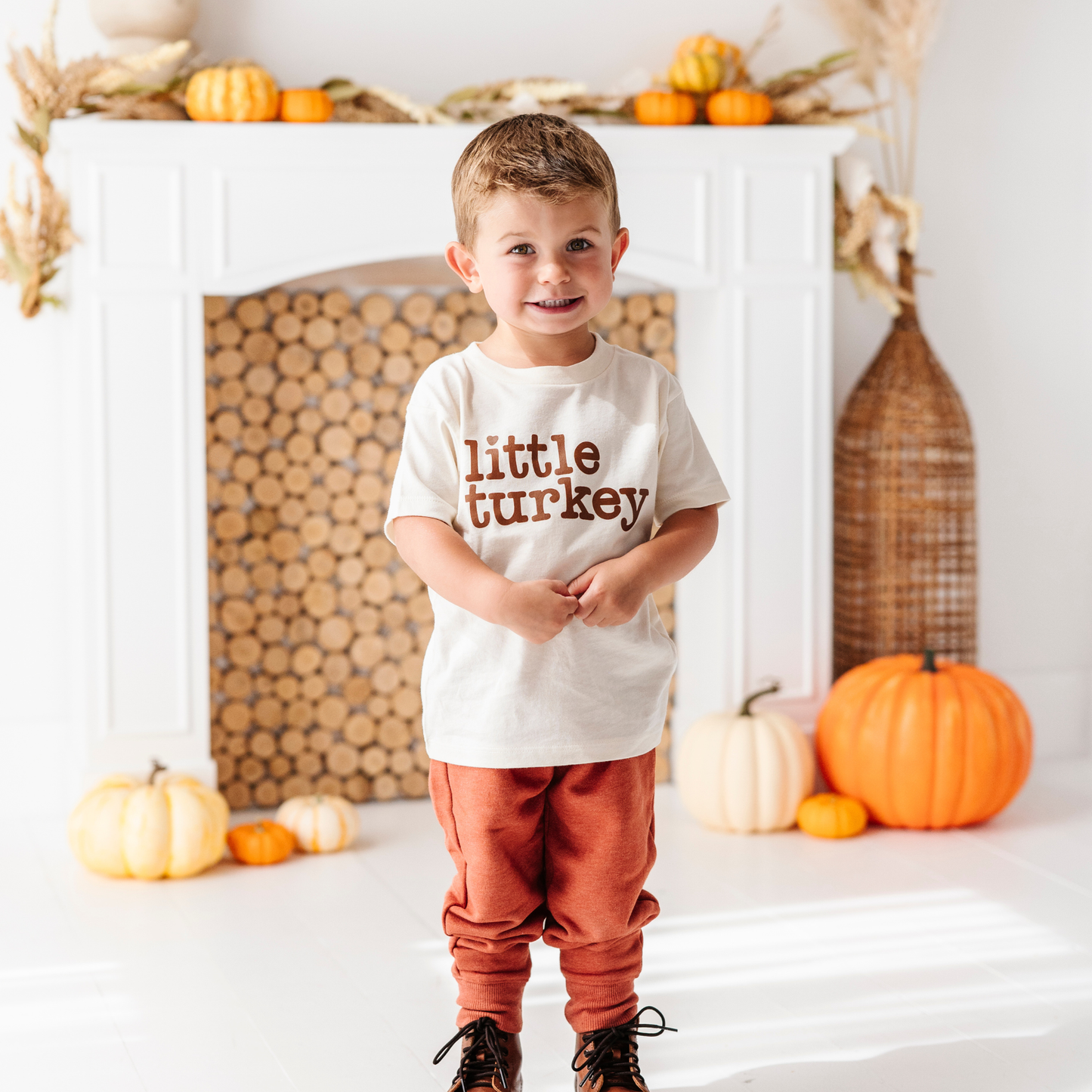 Little Turkey Fall Thanksgiving Toddler and Youth Shirt