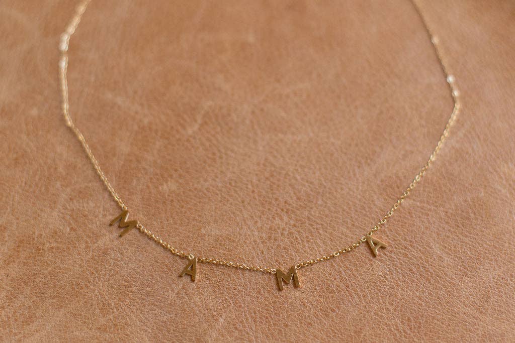 14k Mama Letter Necklace