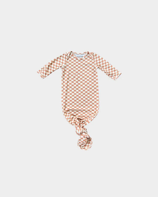 Bamboo Gown in Butterscotch Checks by Babysprouts