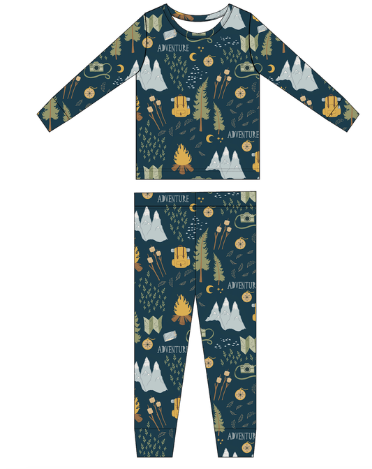 Kids Bamboo Pajamas - Bamboo Fall Clothing- Let's Adventure