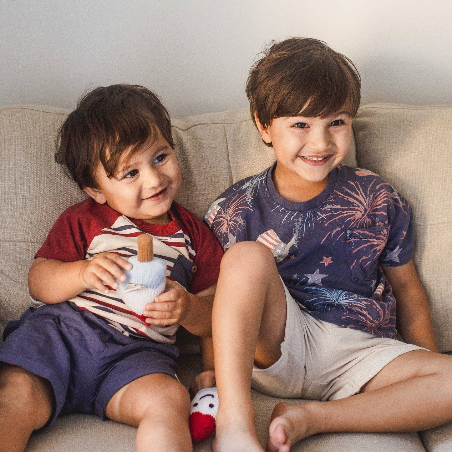 USA Stripe Boy Tee & Shorts Set