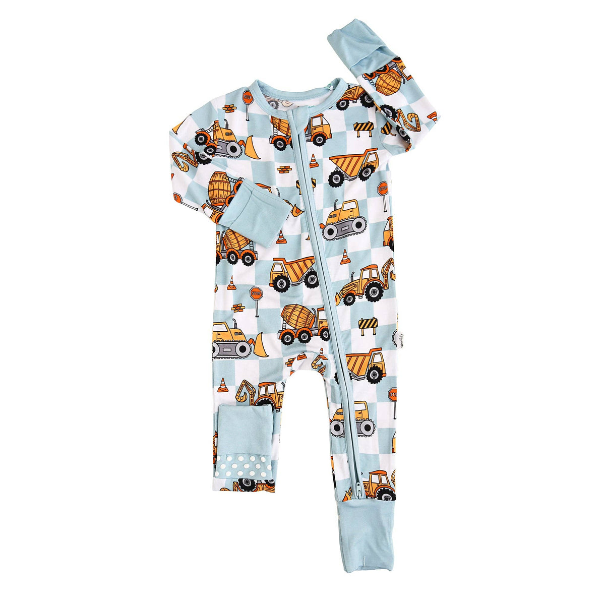 Carson Checks ZIP Bamboo One Piece Baby Outfit