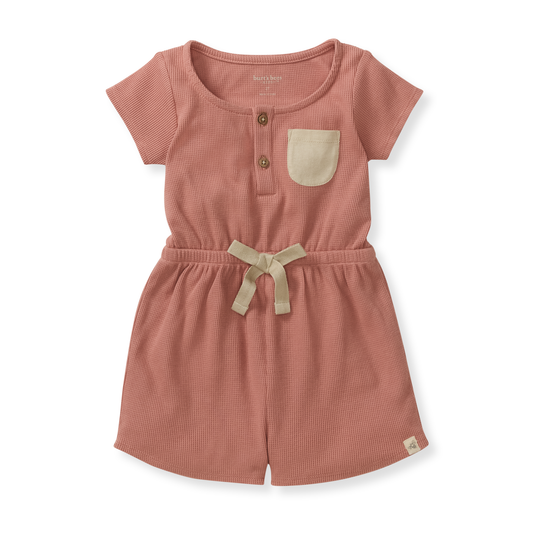 Organic Girl Waffle Romper