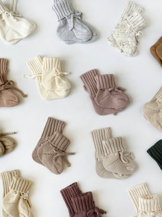 Knitted Booties Socks - Oatmeal