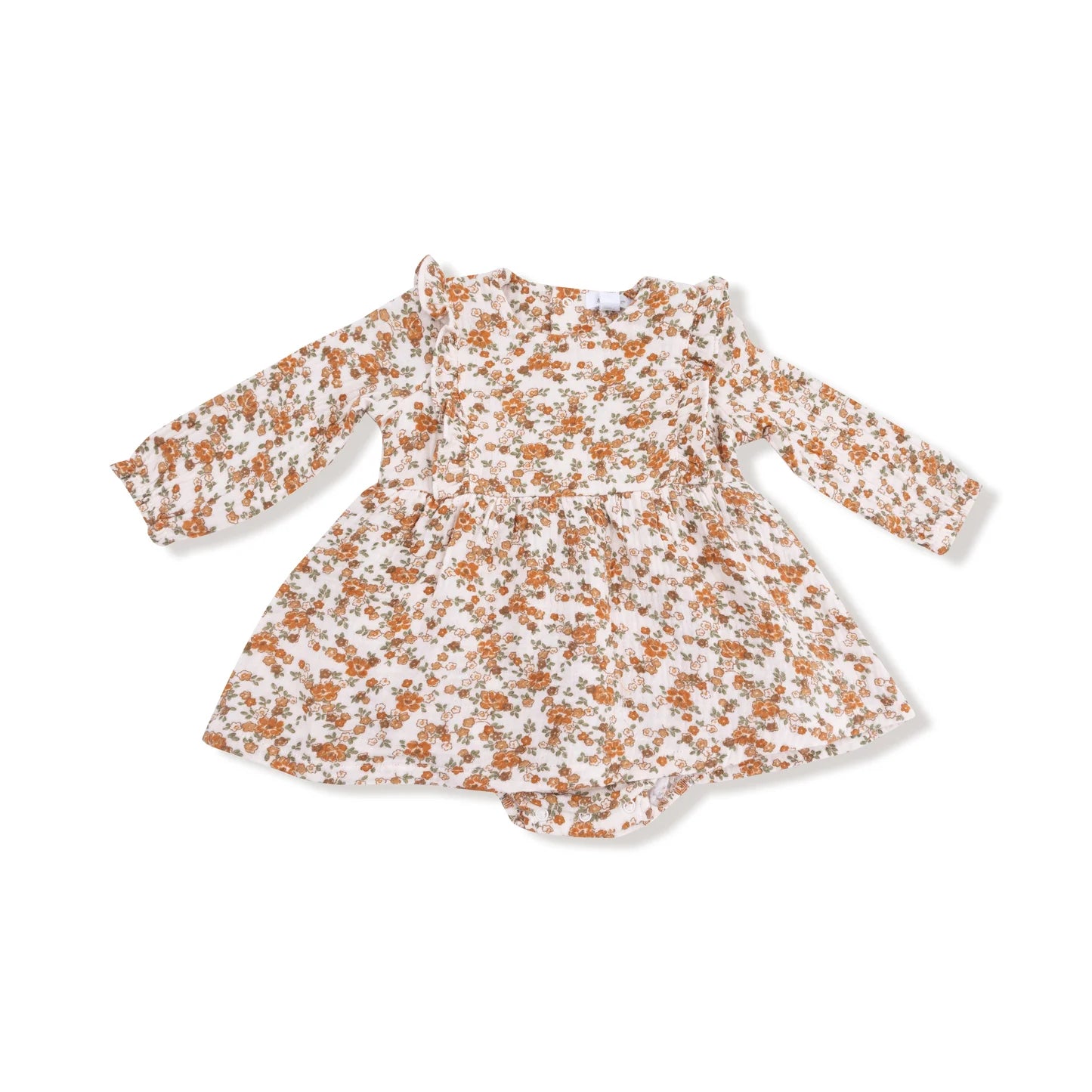 Prairie Calico Ruffle Long Sleeve Bubble with Skirt