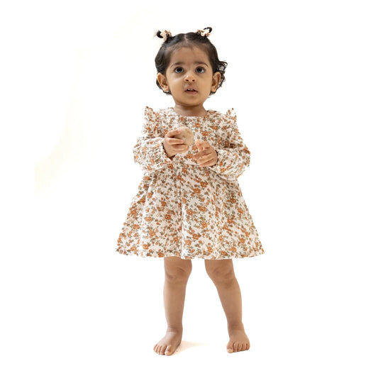 Prairie Calico Ruffle Long Sleeve Bubble with Skirt