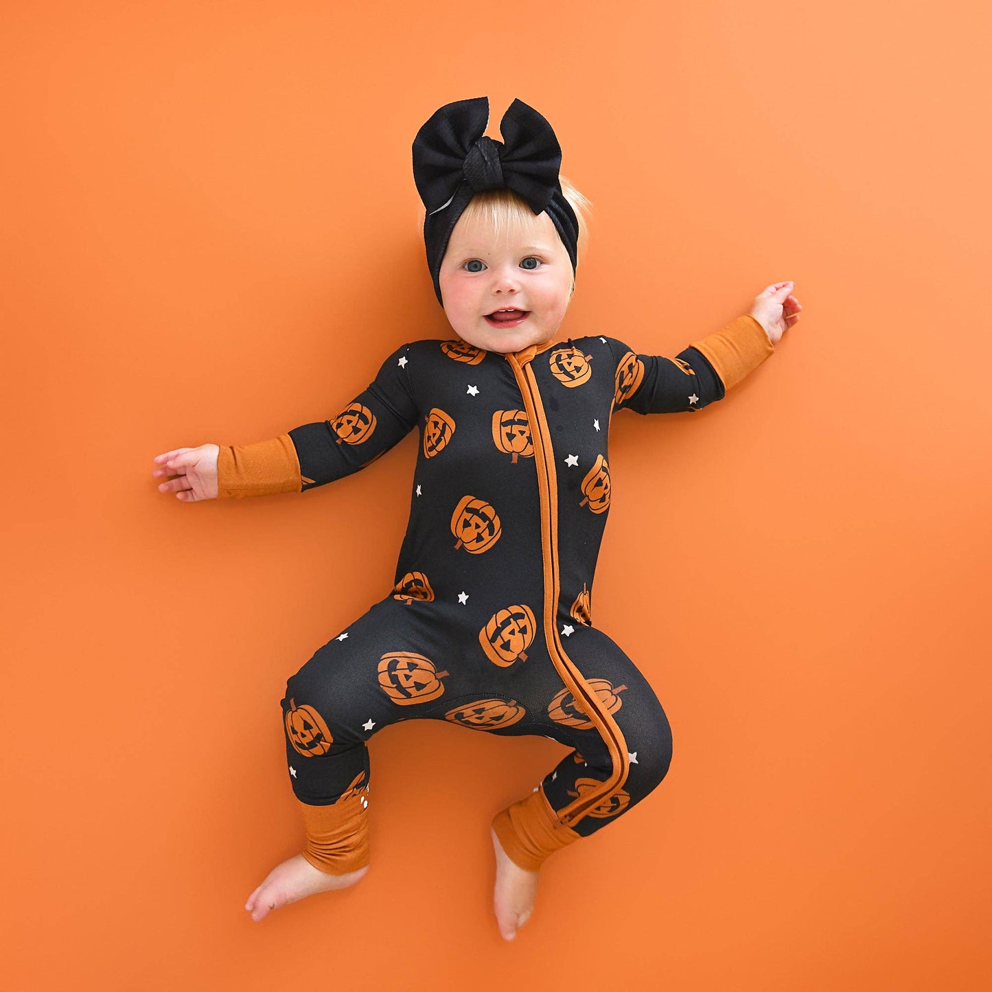 Jack ZIP Bamboo Halloween Pumpkins Baby Outfit