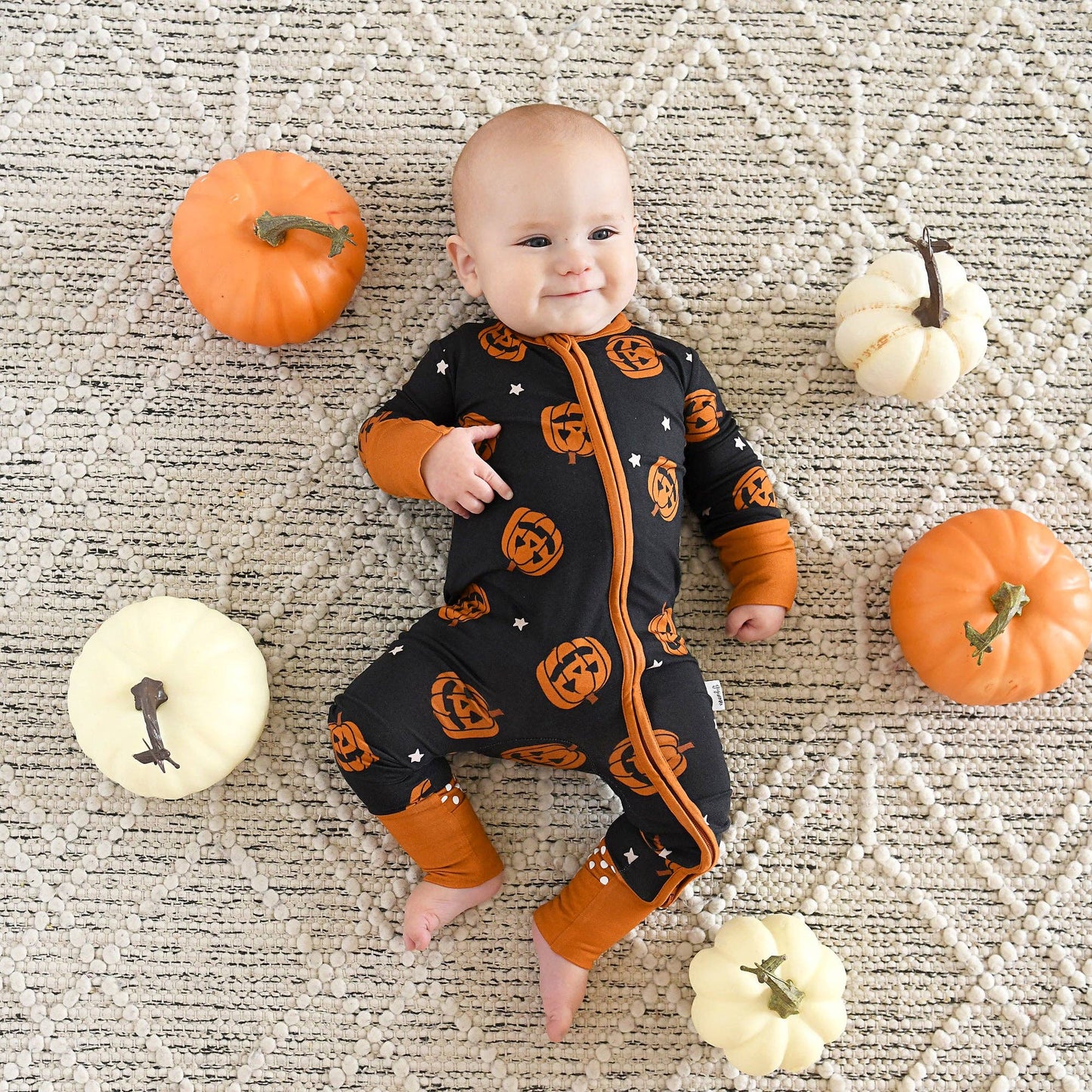 Jack ZIP Bamboo Halloween Pumpkins Baby Outfit