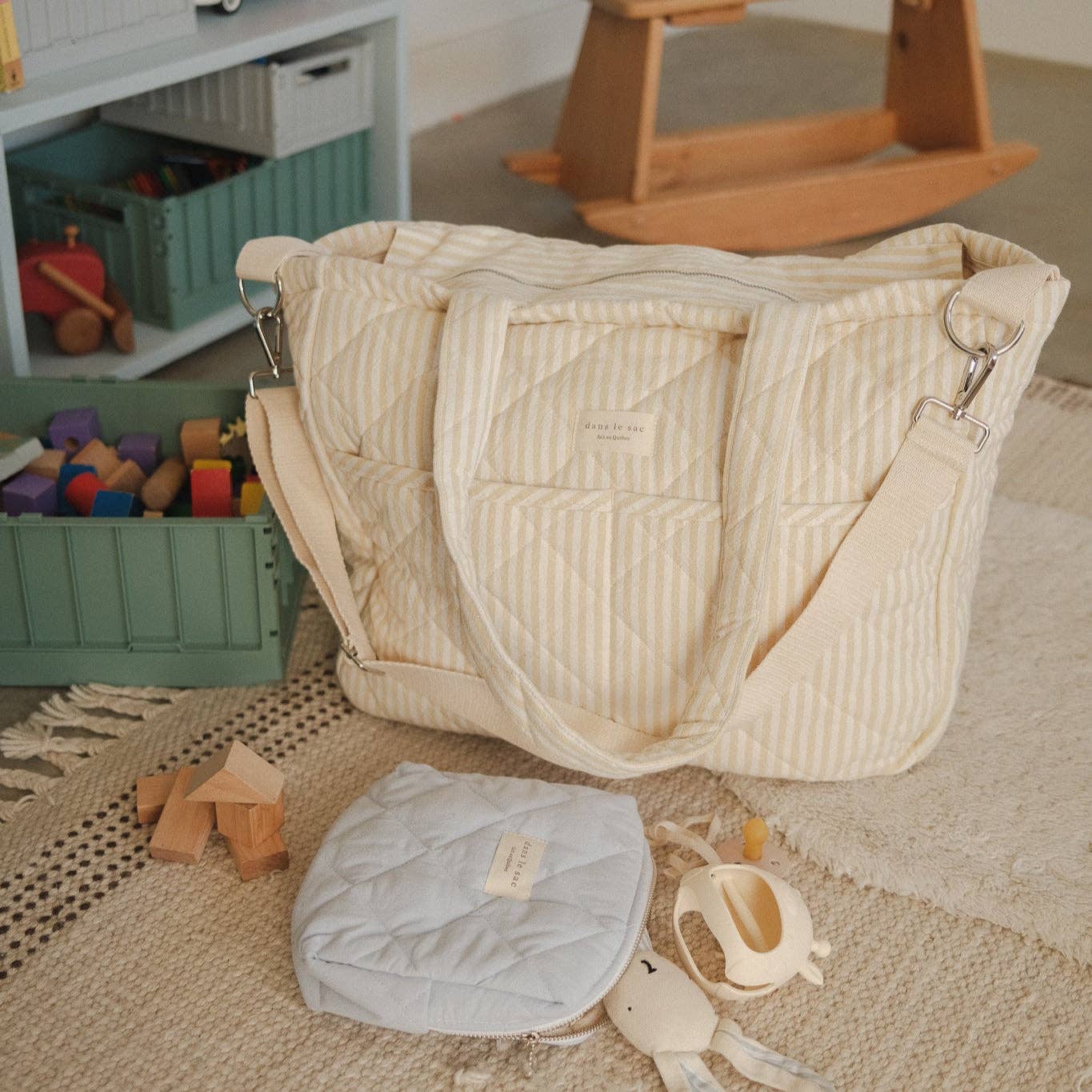 Organic cotton diaper bag - Striped collection