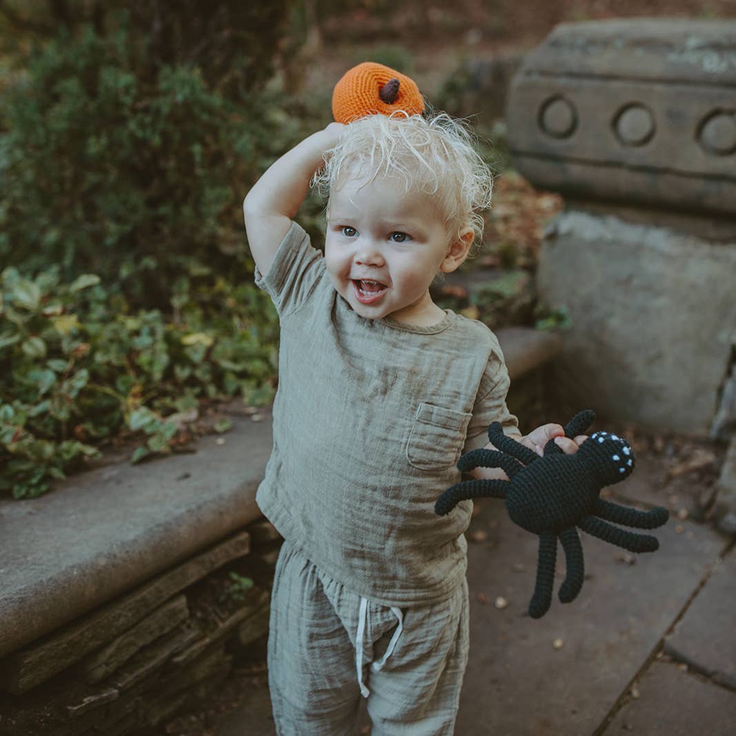 Handmade Orange Pumpkin Rattle – A Fall Favorite!
