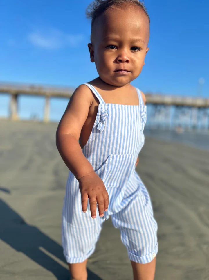 Ahoy Blue Stripe Woven Overalls by Me & Henry