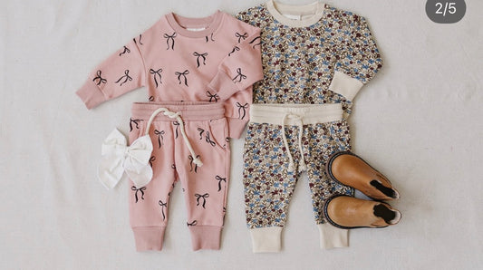 Blush Bows French Terry Set
