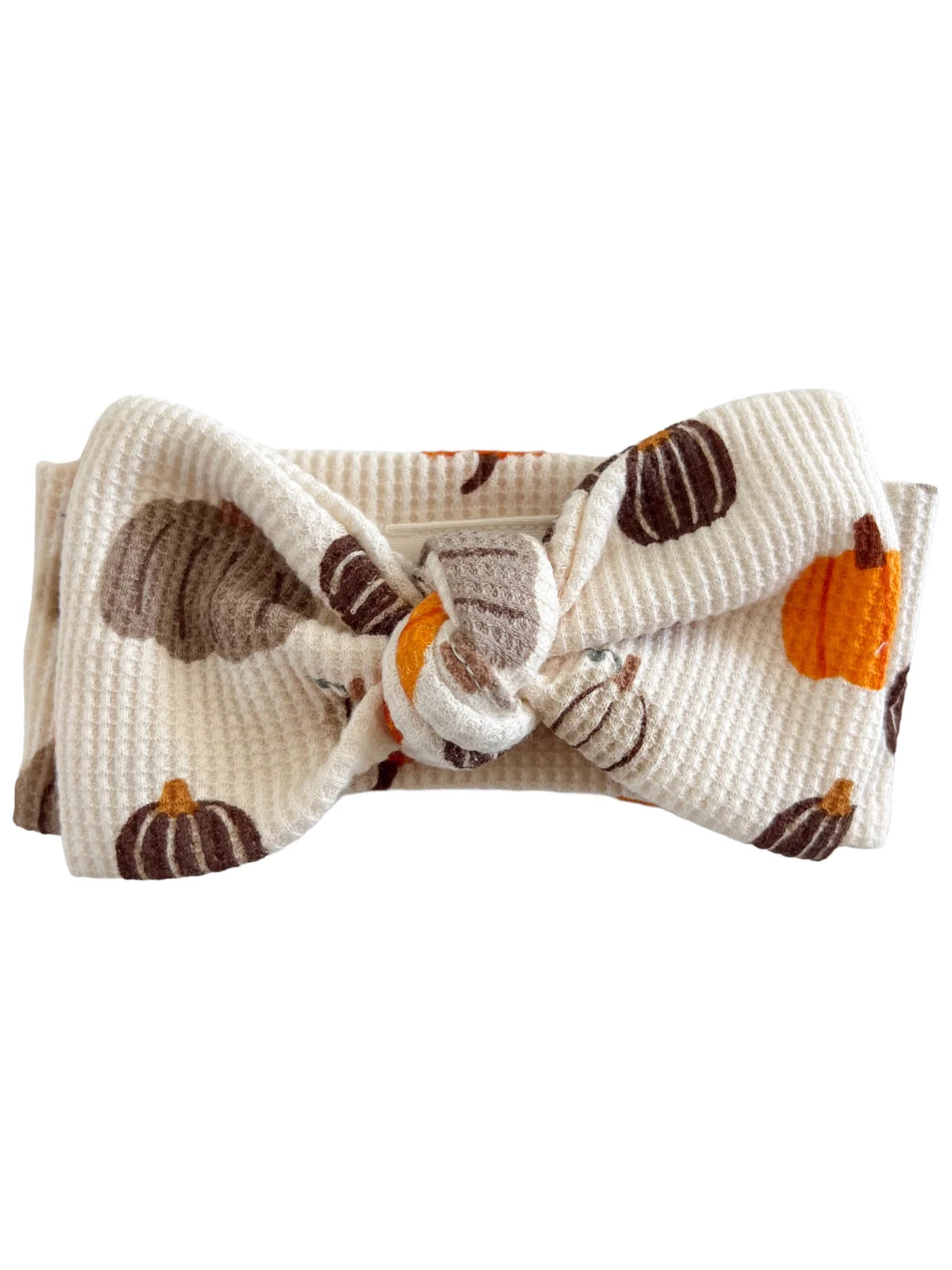 Organic Waffle Knot Bow, Harvest Pumpkin