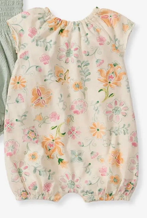Mediterranean Floral Bubble Romper