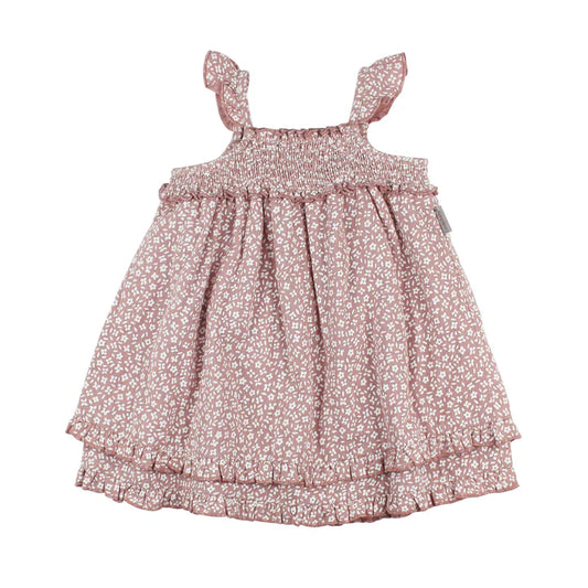 Organic Muslin Summer Dress in Taffy Floral