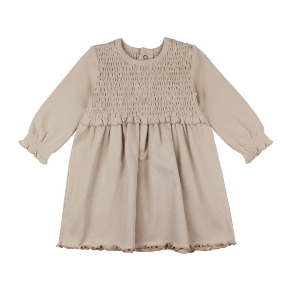 Smocked Dress in Oatmeal