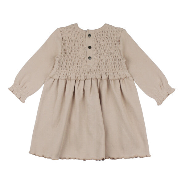 Smocked Dress in Oatmeal