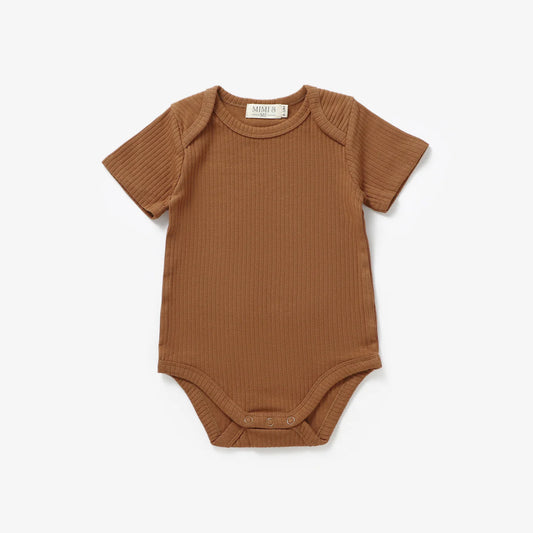The Bobbi Short Sleeve Onesie - Burnt Umber