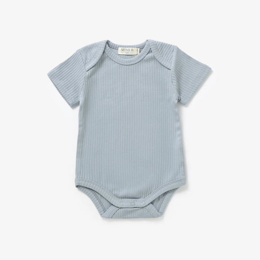 The Bobbi Short Sleeve Onesie - Dusty Blue