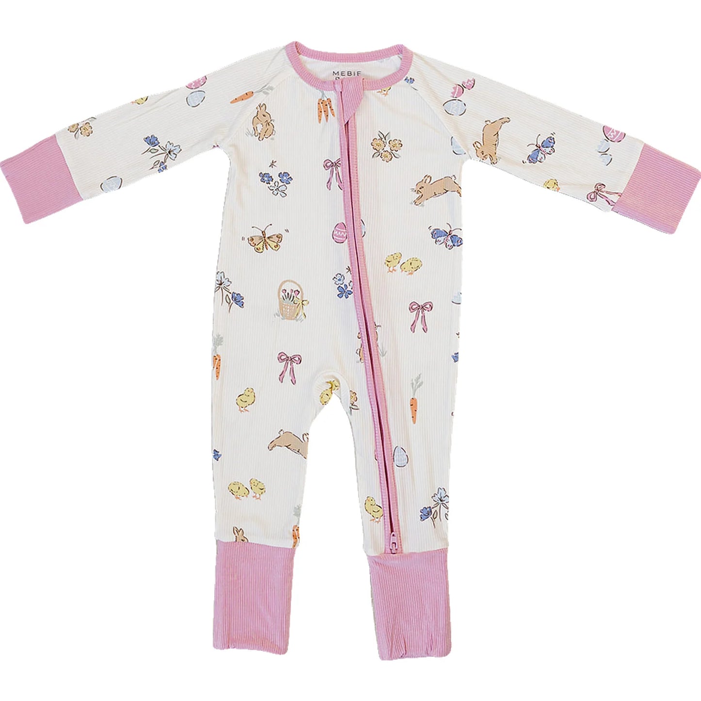 Bunny Ribbed Bamboo Pajamas - Pink