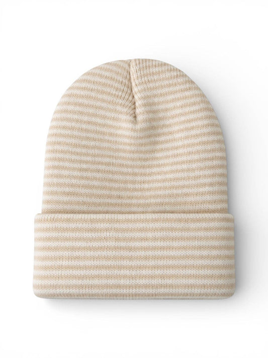 Baby's First Hat, Sand/White Stripe