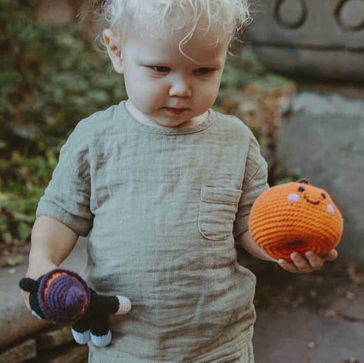 Handmade Orange Pumpkin Rattle – A Fall Favorite!
