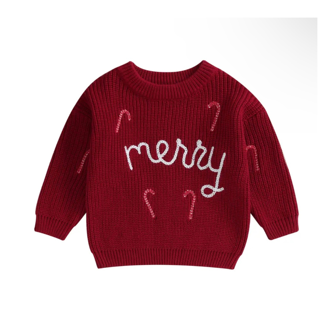 "Merry" Knit Sweater ~ Red