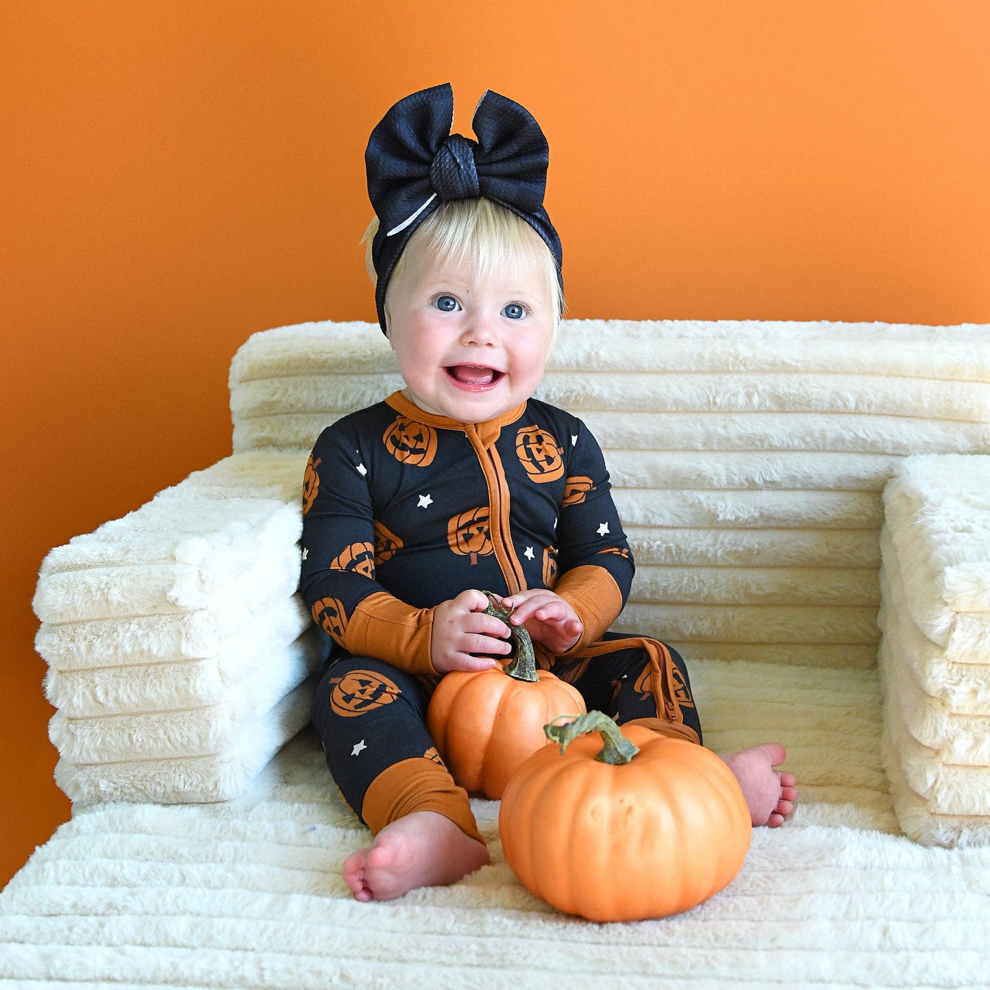 Jack ZIP Bamboo Halloween Pumpkins Baby Outfit