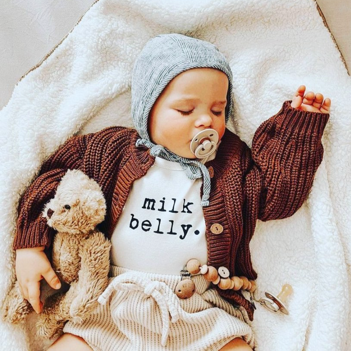 Milk Belly Organic Cotton Baby Bodysuit | Short Sleeve