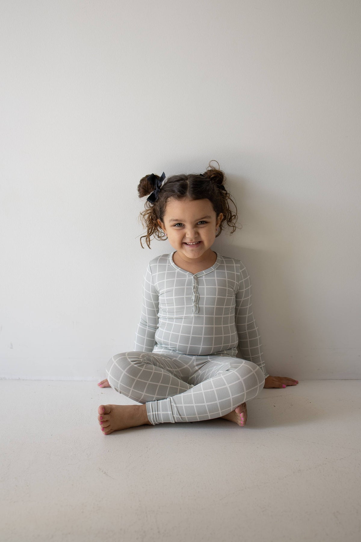 Bamboo Two Piece Pajamas | Foggy Grid