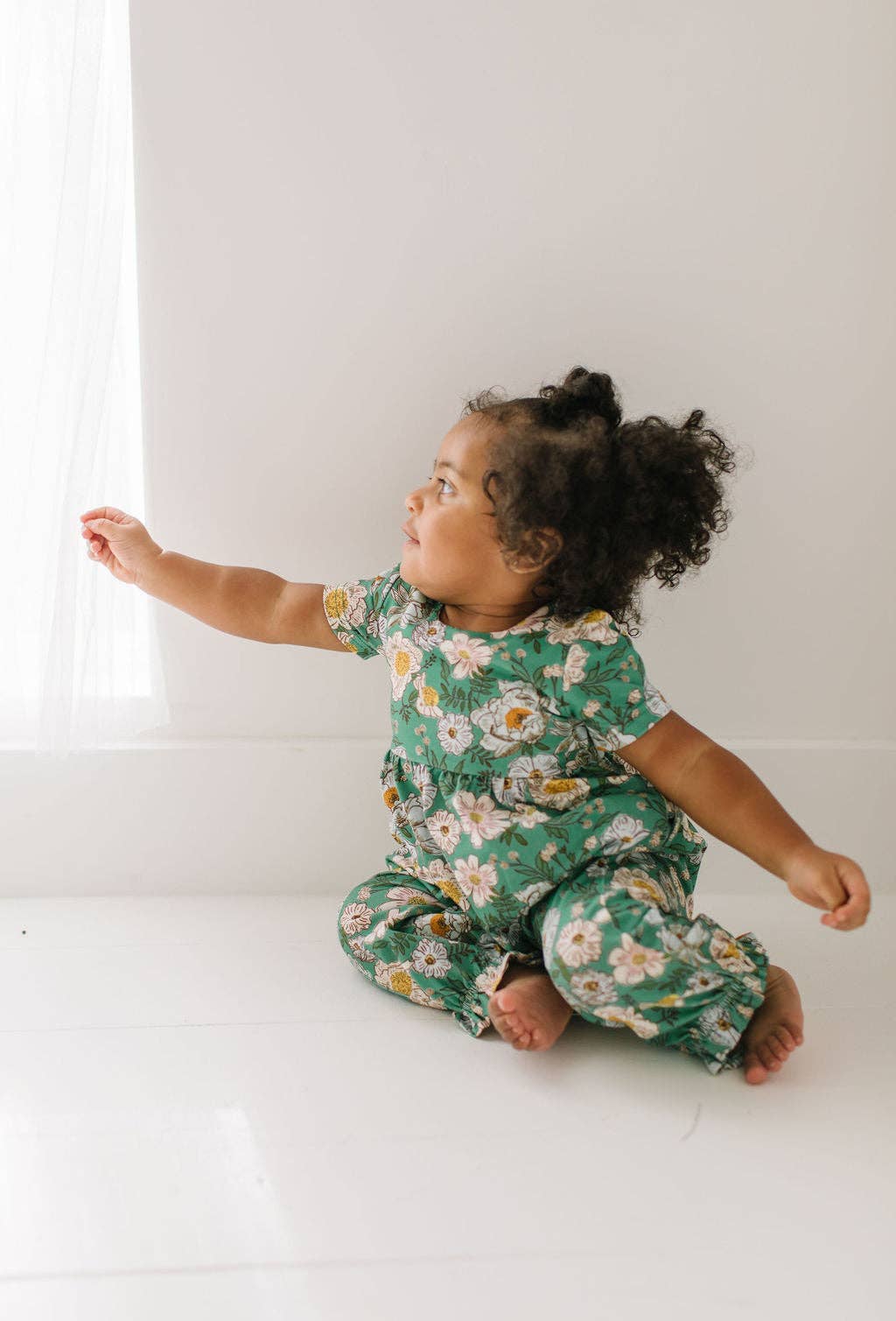 Rosie Romper in Vintage Greens