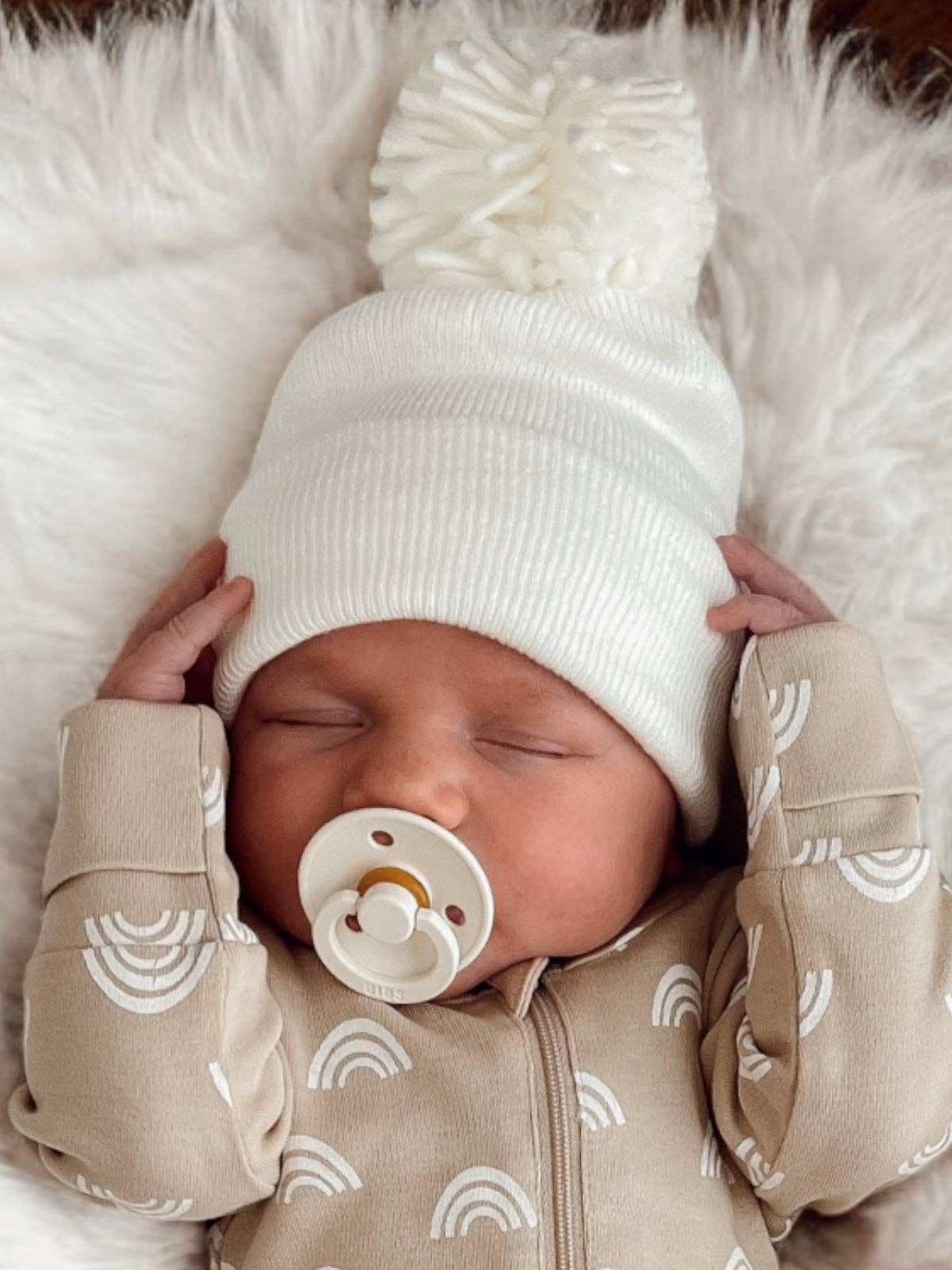 Baby's First Hat®, Warm White Pom