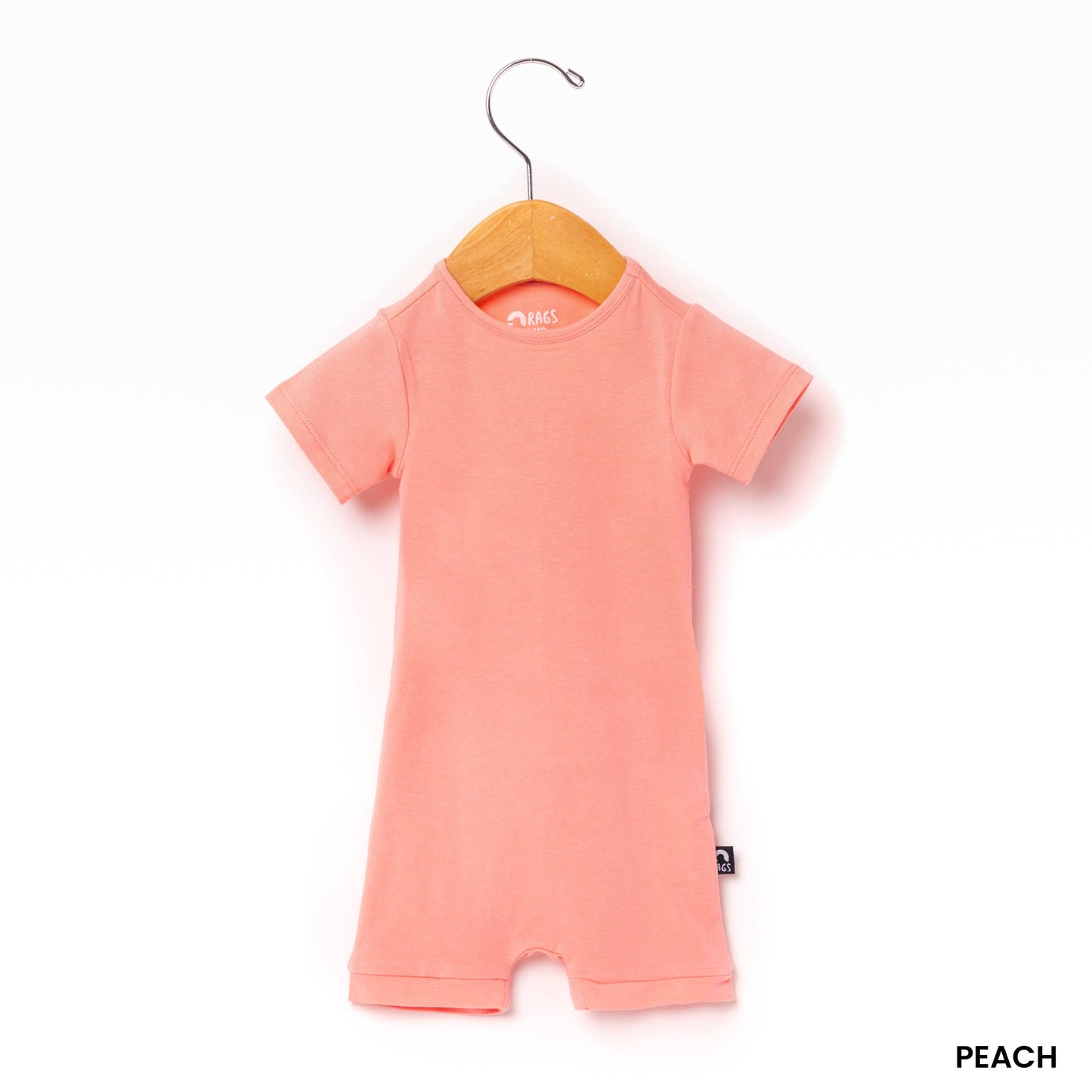 Essentials Infant Peekabooty™ Short Sleeve Short Rag Romper - 'Infant Rag in Multiple Colors'