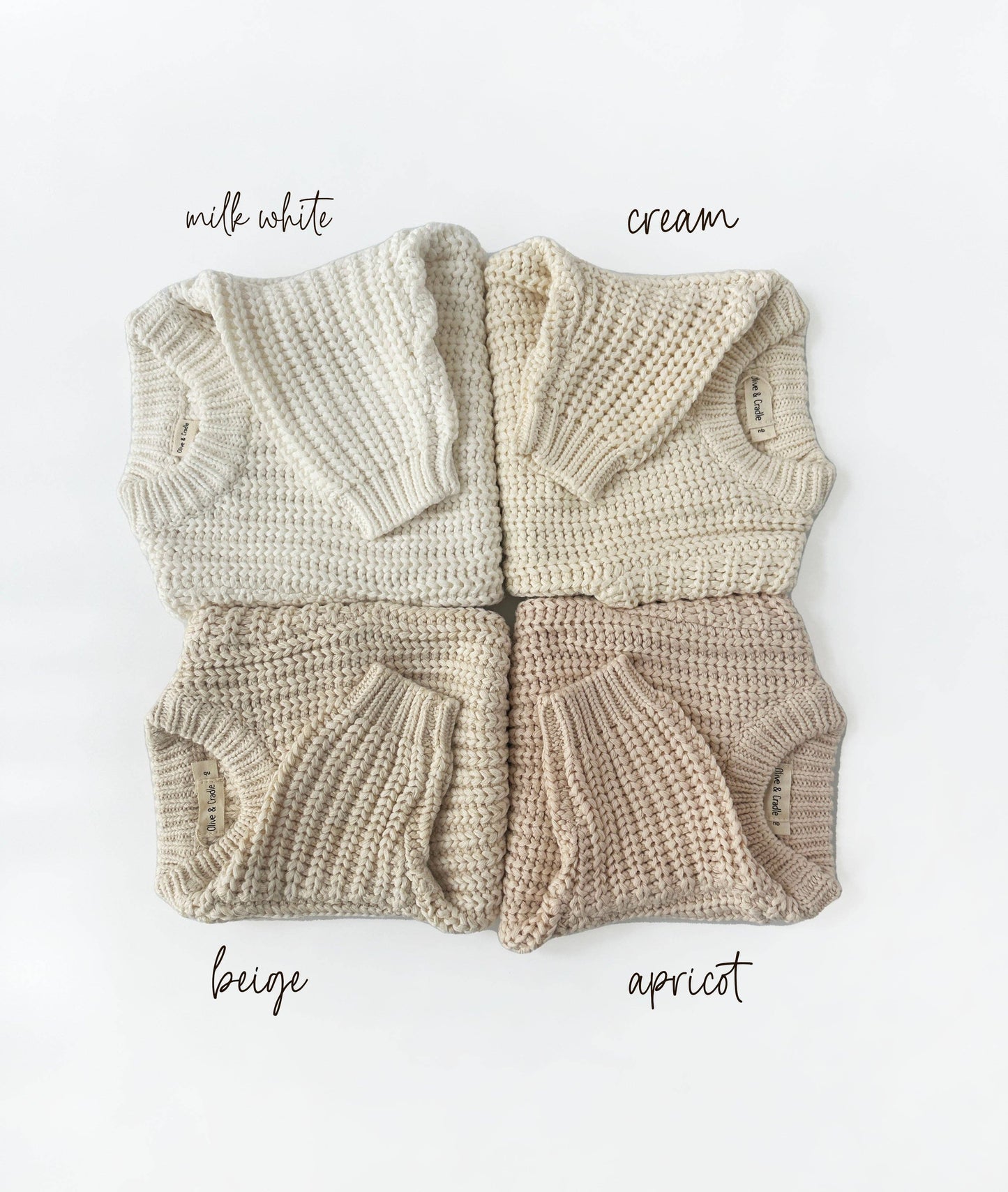 Baby Chunky Knit Braided Sweater | Beige