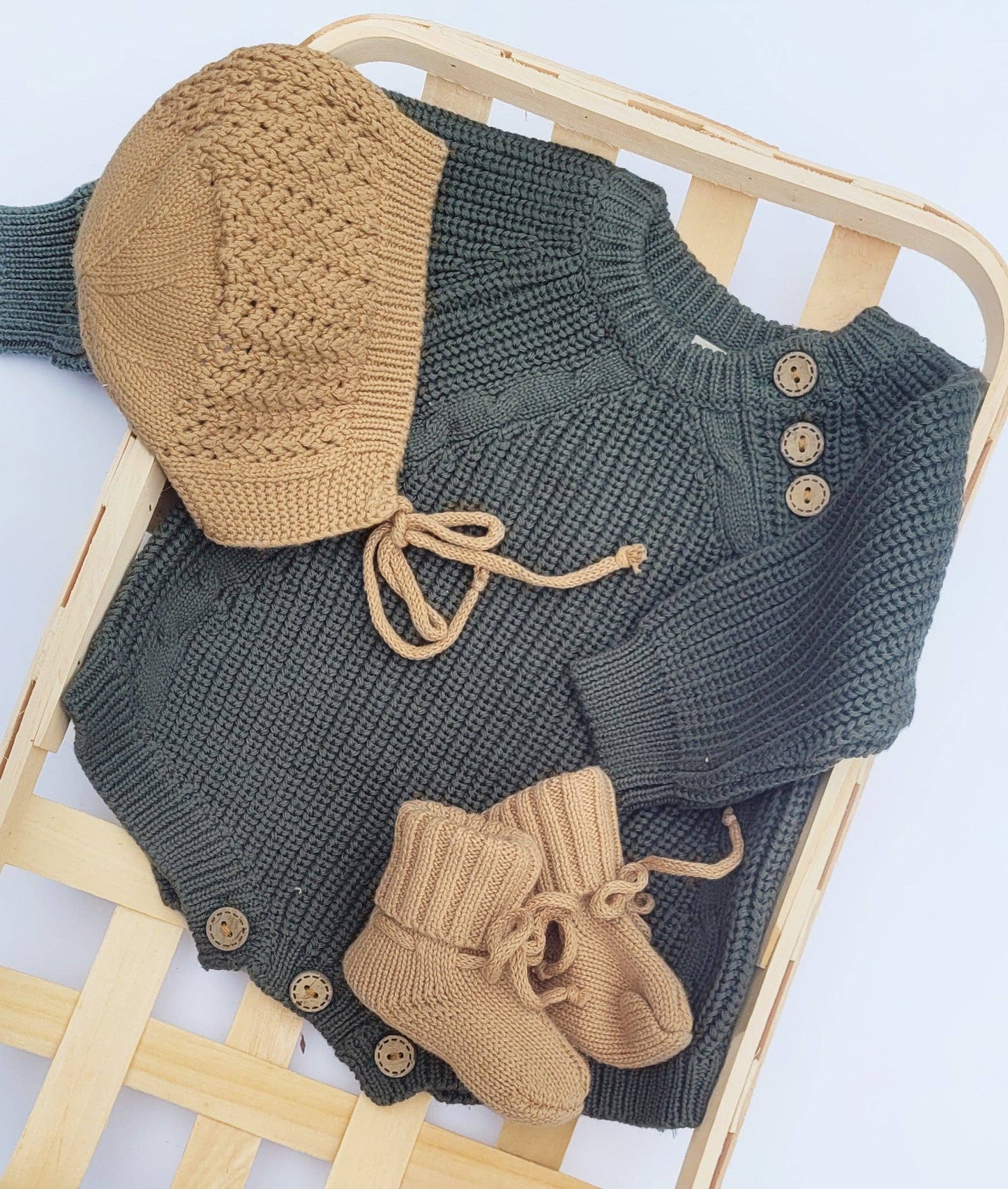 Knitted Booties Socks - Oatmeal