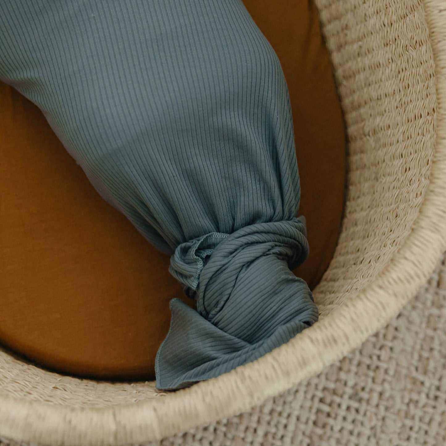 Rib Knit Swaddle Blanket - Moss