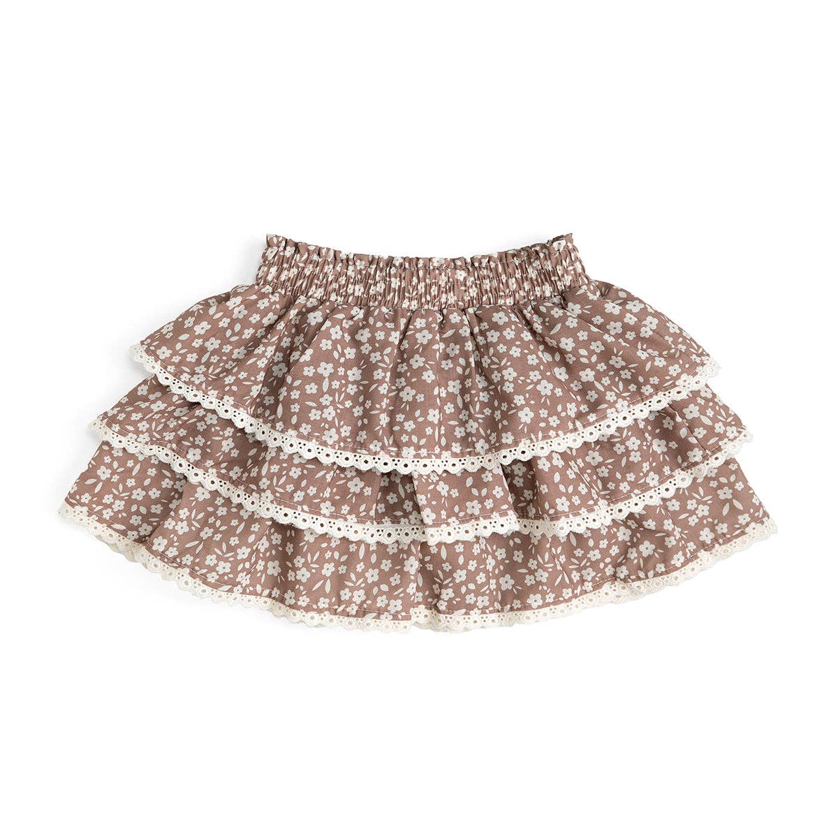 Mocha Floral Skort - Kids Boutique Clothing - Fall