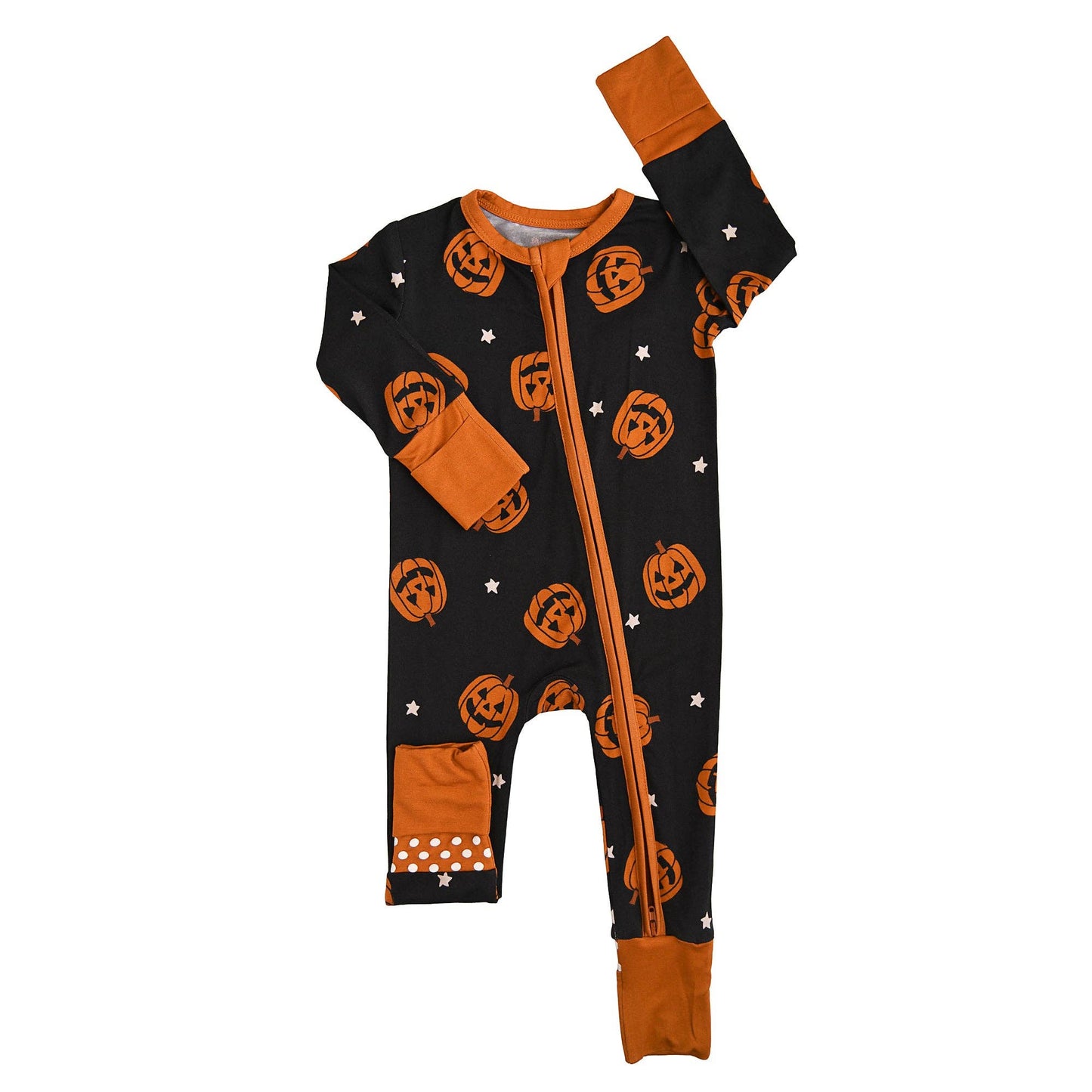 Jack ZIP Bamboo Halloween Pumpkins Baby Outfit