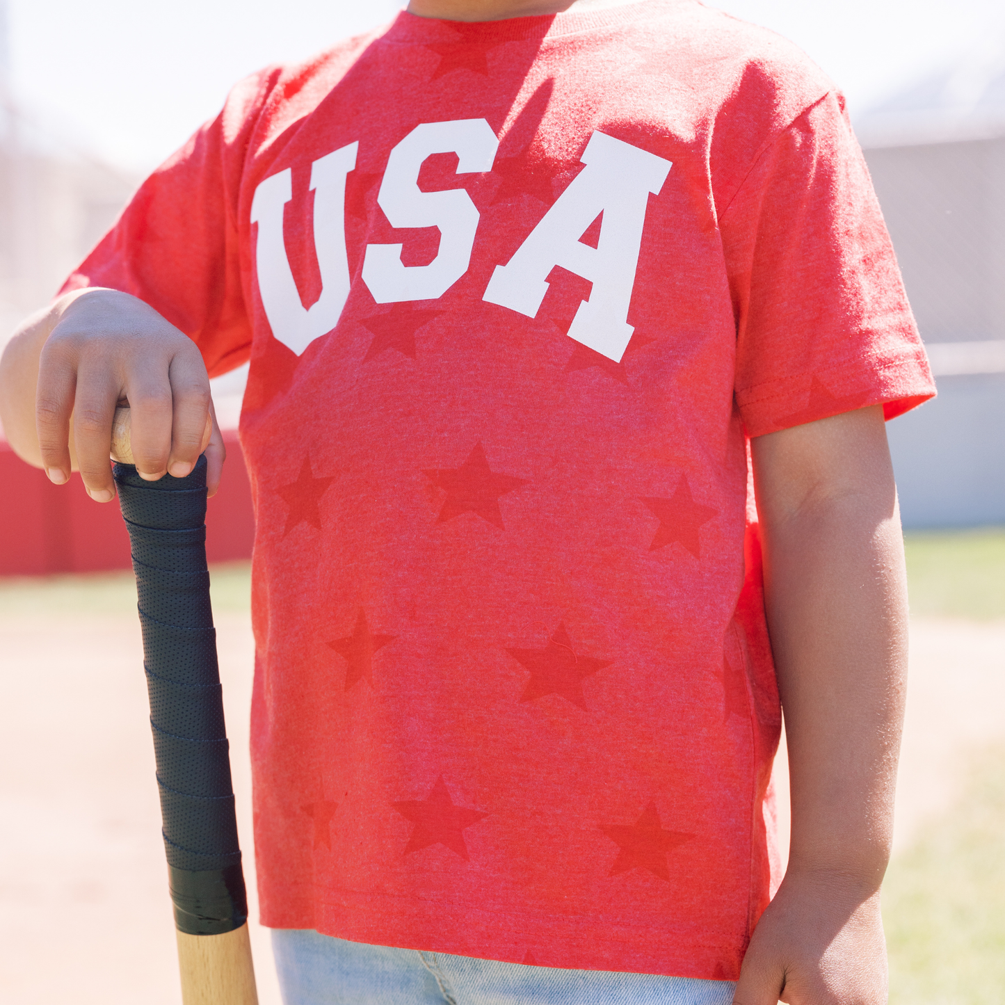 USA Stars Print Toddler and Youth 4th of July Shirt