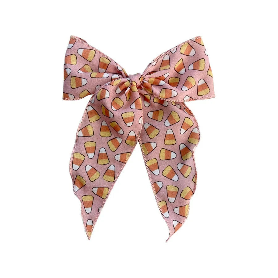 Candy Corn Pink Fay Clip Bow